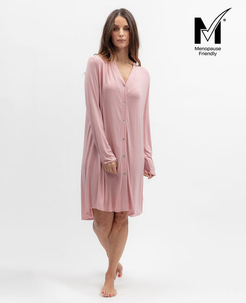 Flowered Field Womens Lace Trim Jersey Nightshirt