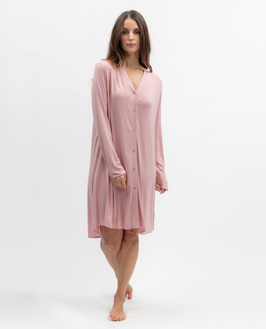 Flowered Field Womens Lace Trim Jersey Nightshirt