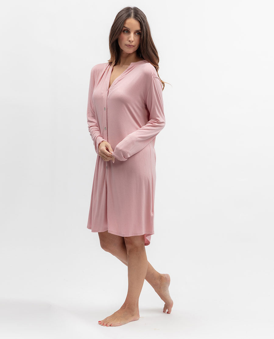 Flowered Field Womens Lace Trim Jersey Nightshirt