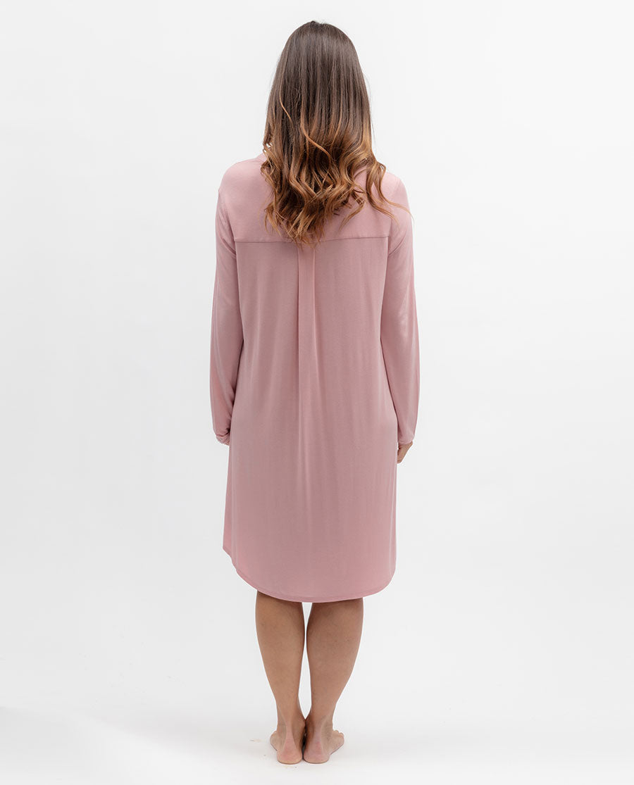 Flowered Field Womens Lace Trim Jersey Nightshirt