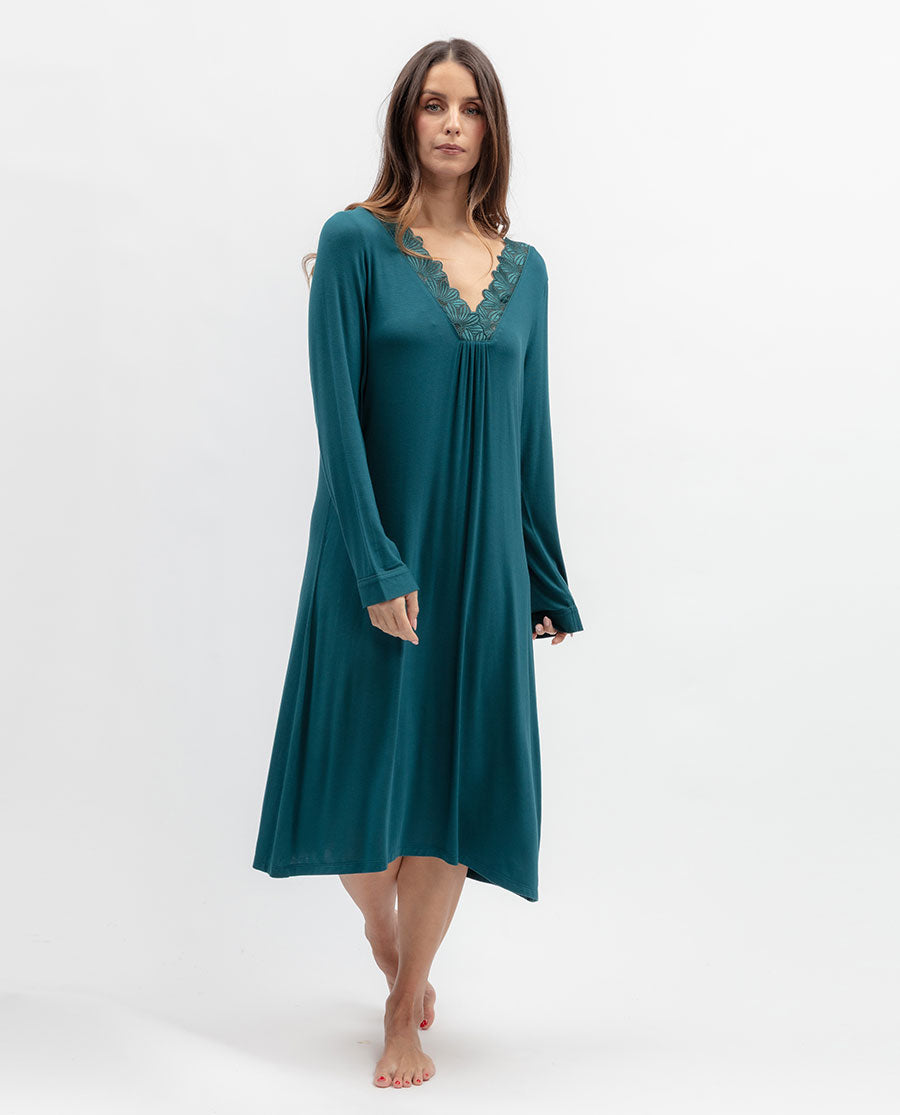 Aurelle Womens Lace Detail Jersey Short Nightdress
