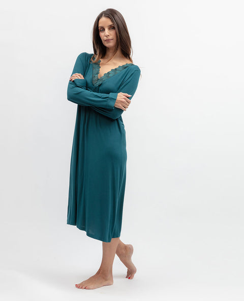 Aurelle Womens Lace Detail Jersey Short Nightdress