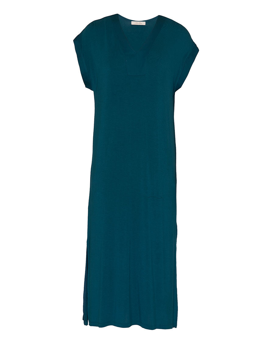 Womens Teal Jersey Long Nightdress