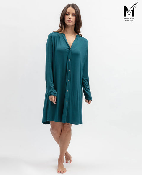 Aurelle Womens Lace Trim Jersey Nightshirt