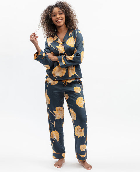 Sapphire Leaf Print Pyjama Set