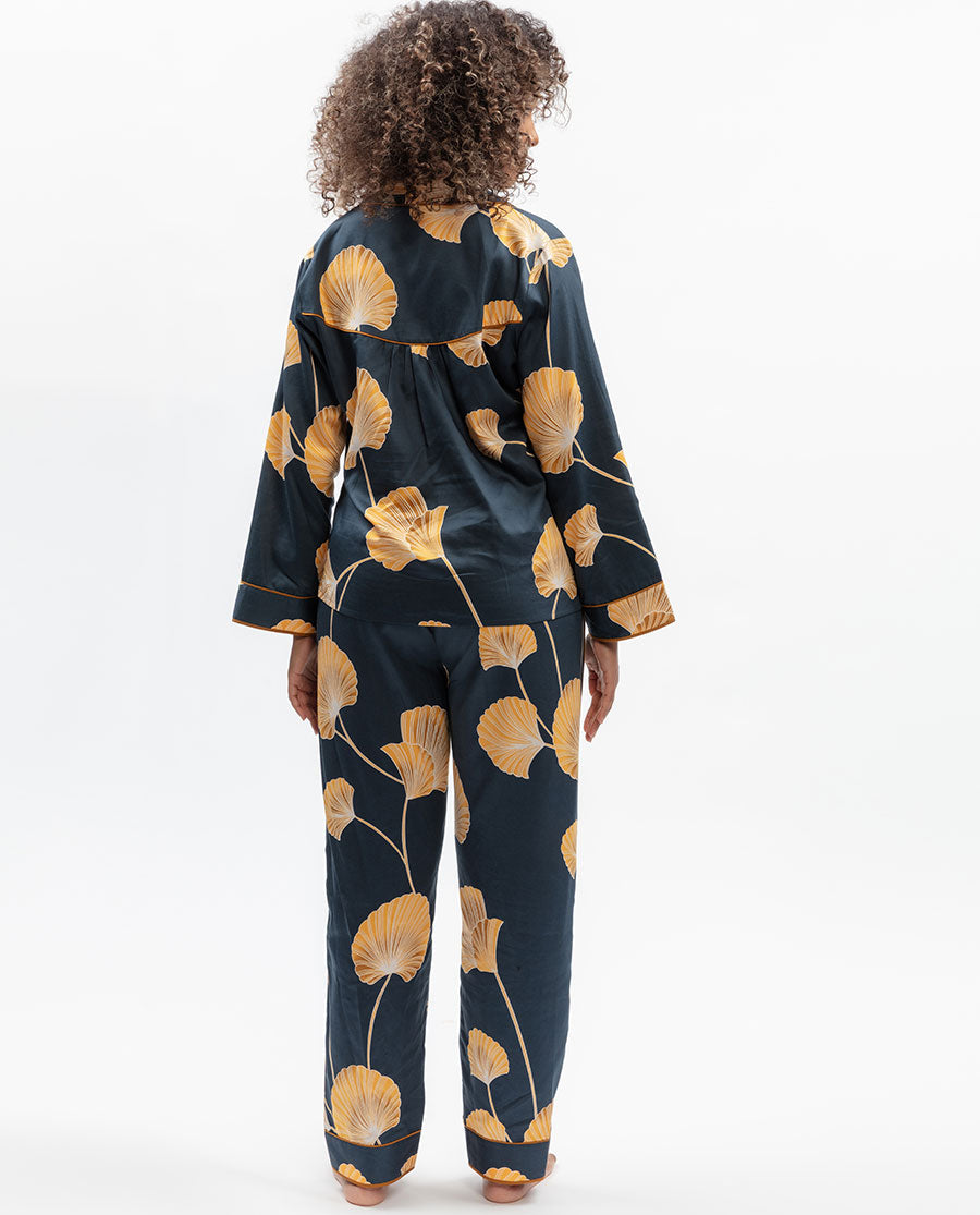 Sapphire Leaf Print Pyjama Set