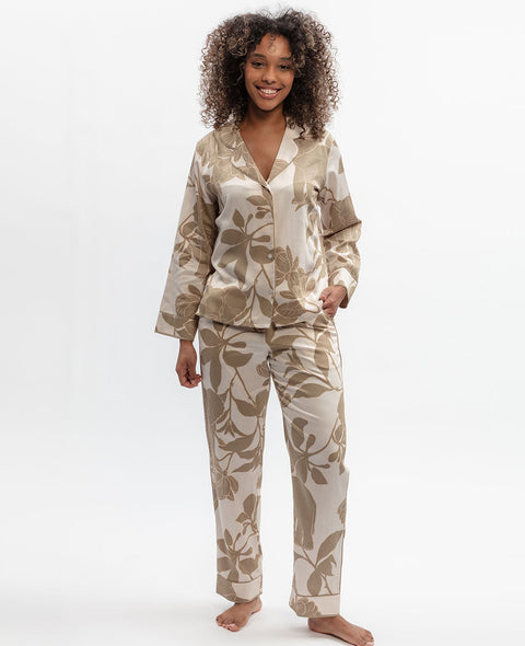 Amber Elephant Print Wide Leg Pyjama Set