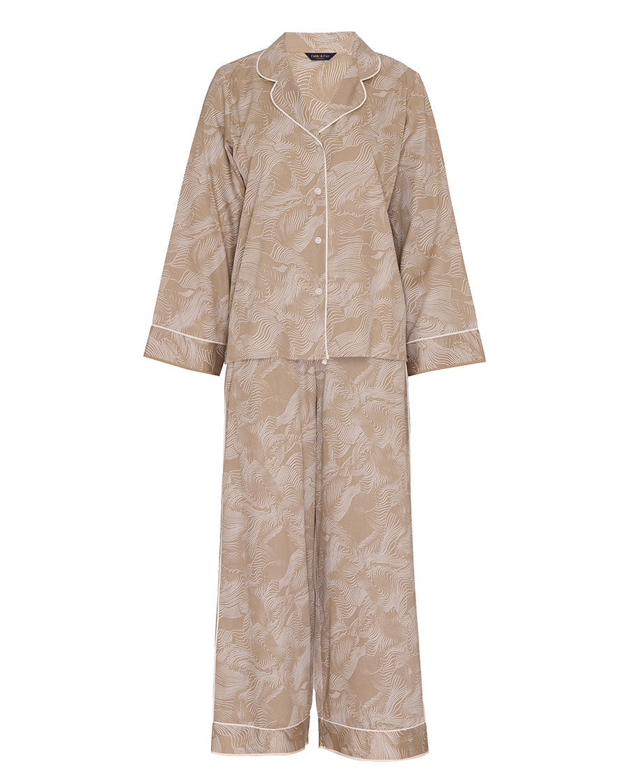 Womens Contour Print Wide Leg Pyjama Set