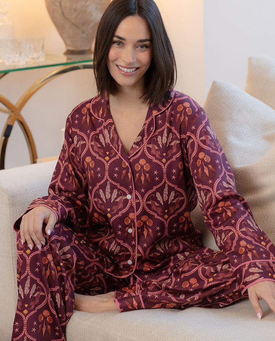 Ruby Geo Print Wide Leg Pyjama Set