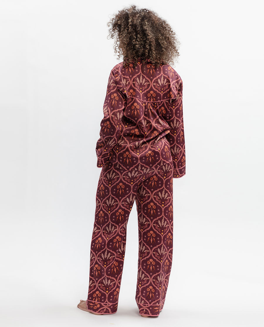 Geo Print Wide Leg Pyjama Set