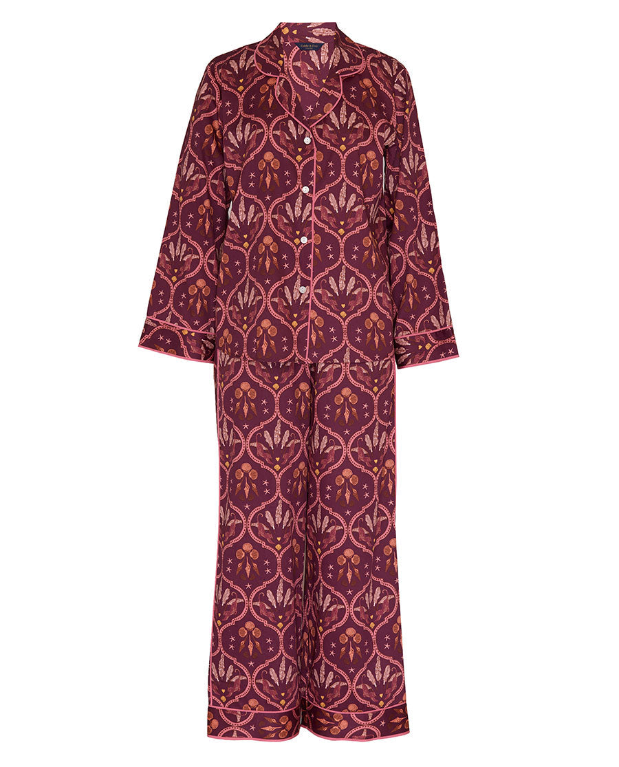Geo Print Wide Leg Pyjama Set
