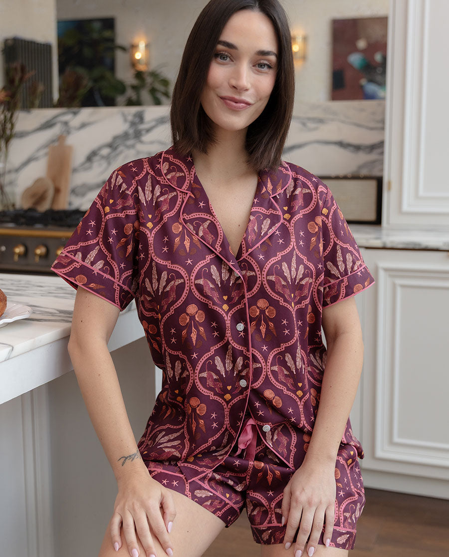 Ruby Geo Print Shorty Set