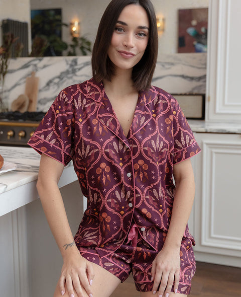 Ruby Geo Print Shorty Set
