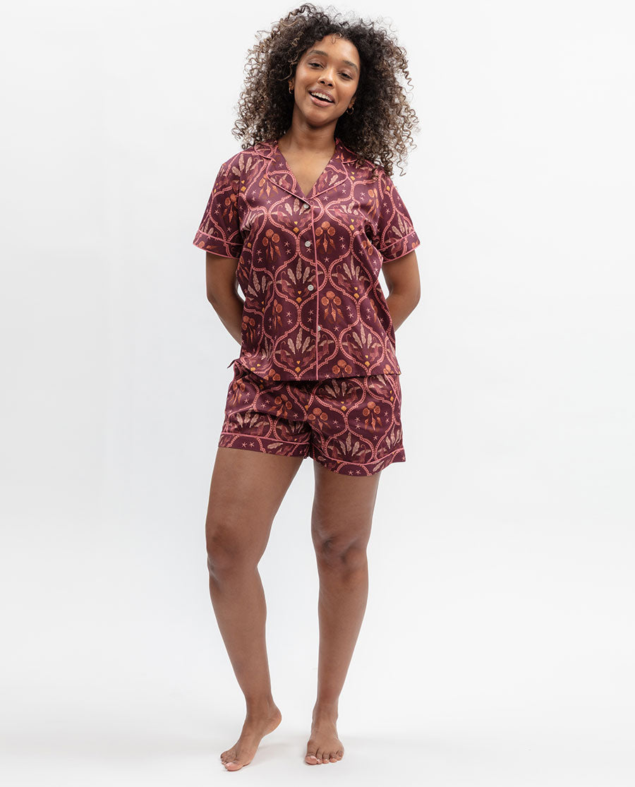 Ruby Geo Print Shorty Set