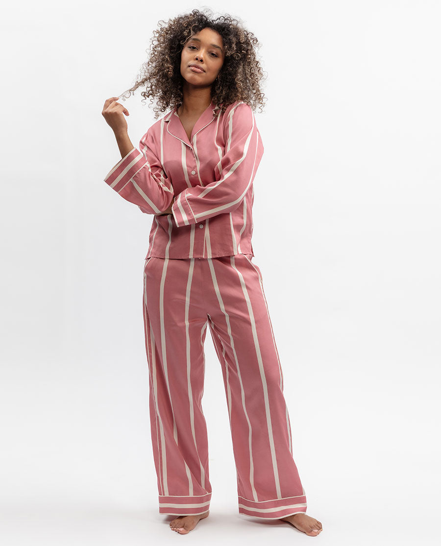 Ruby Printed Stripe Wide Leg Pyjama Set