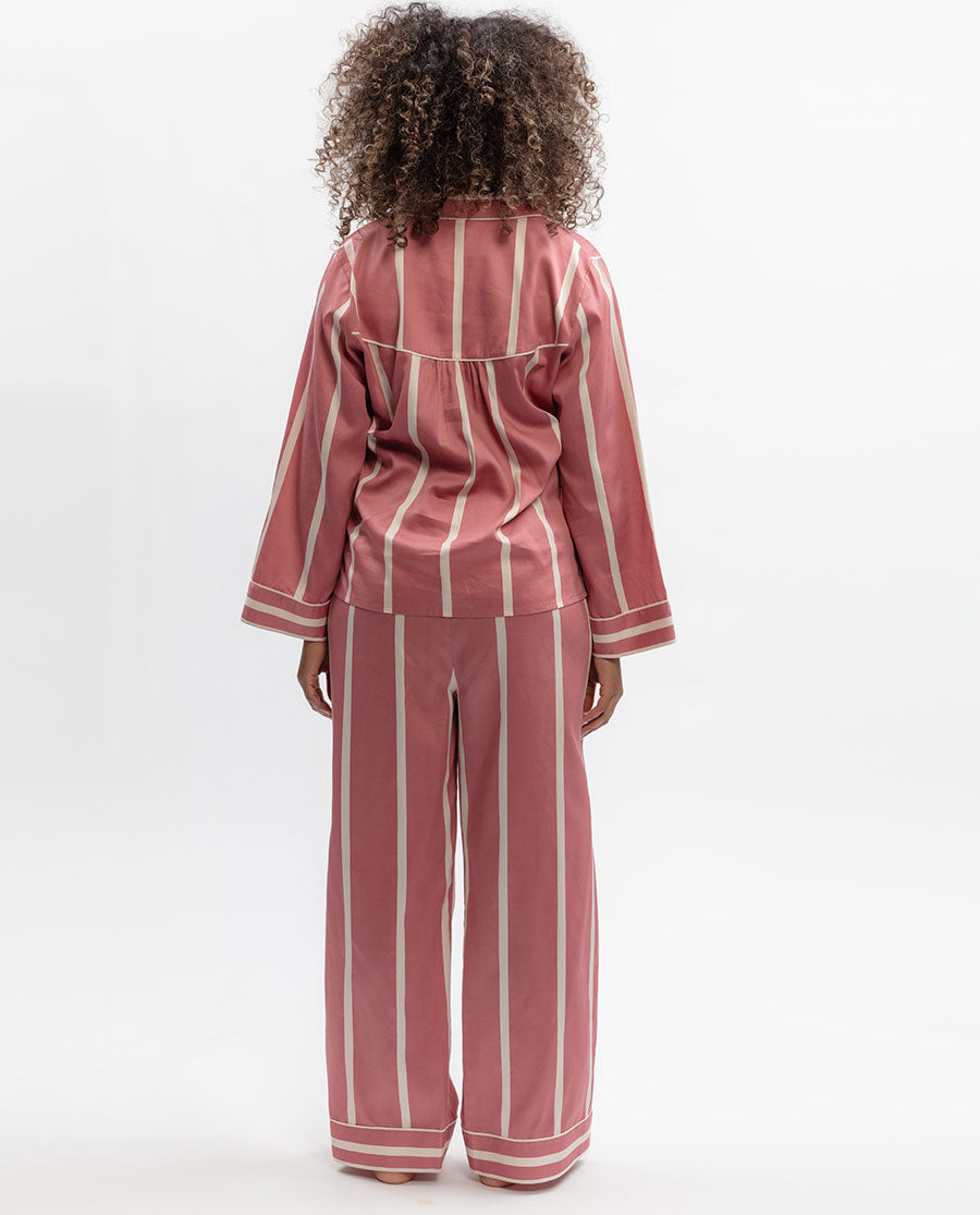 Printed Stripe Wide Leg Pyjama Set