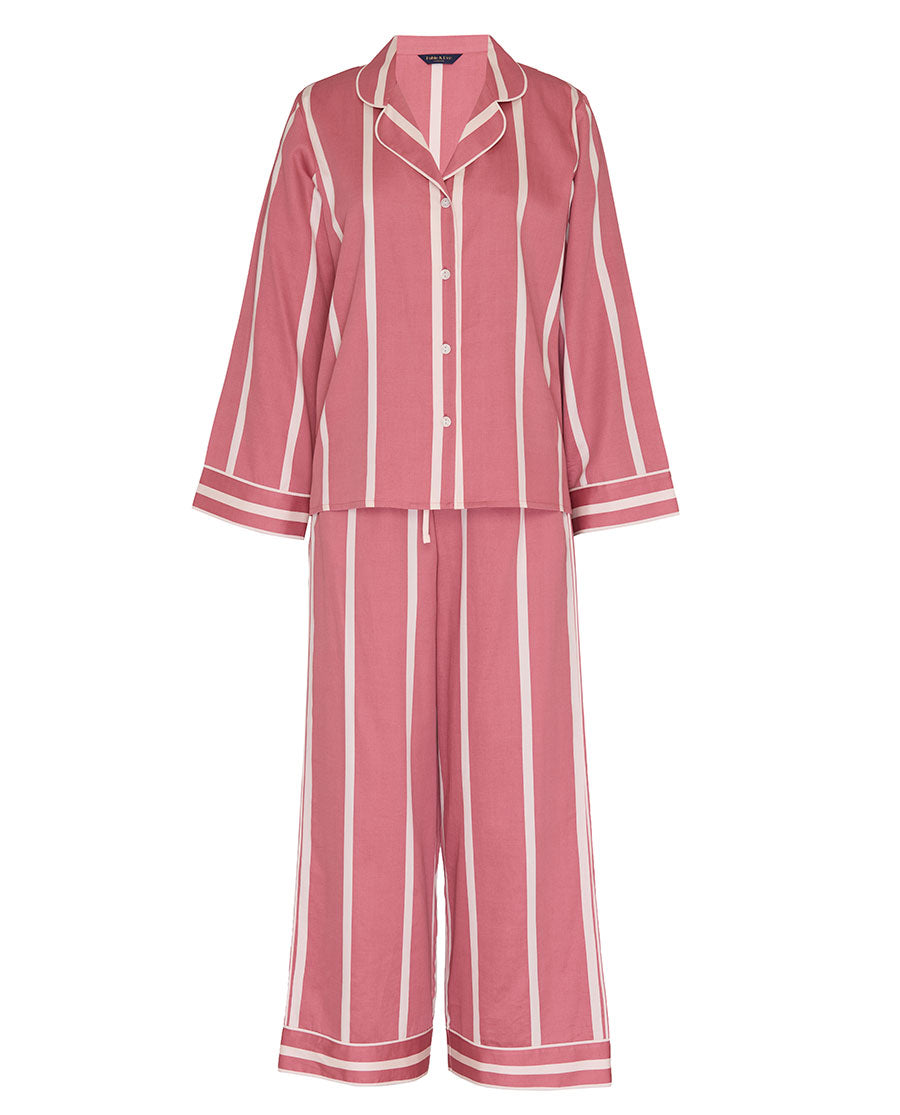 Printed Stripe Wide Leg Pyjama Set
