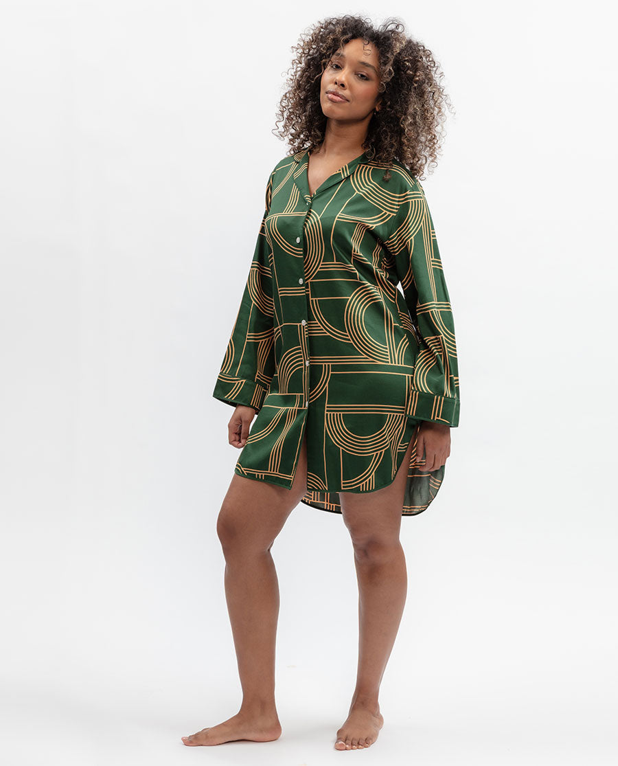 Emerald Geo Print Nightshirt