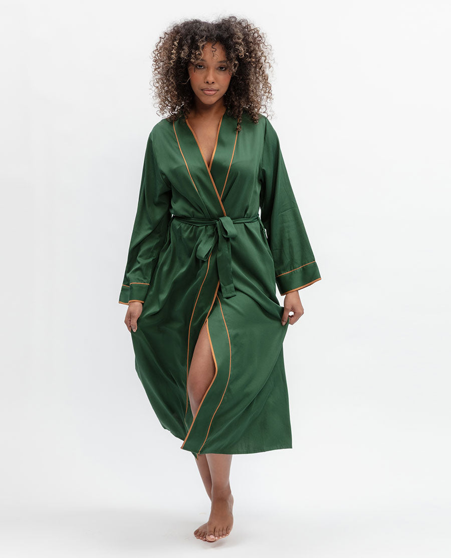 Emerald Green Long Dressing Gown