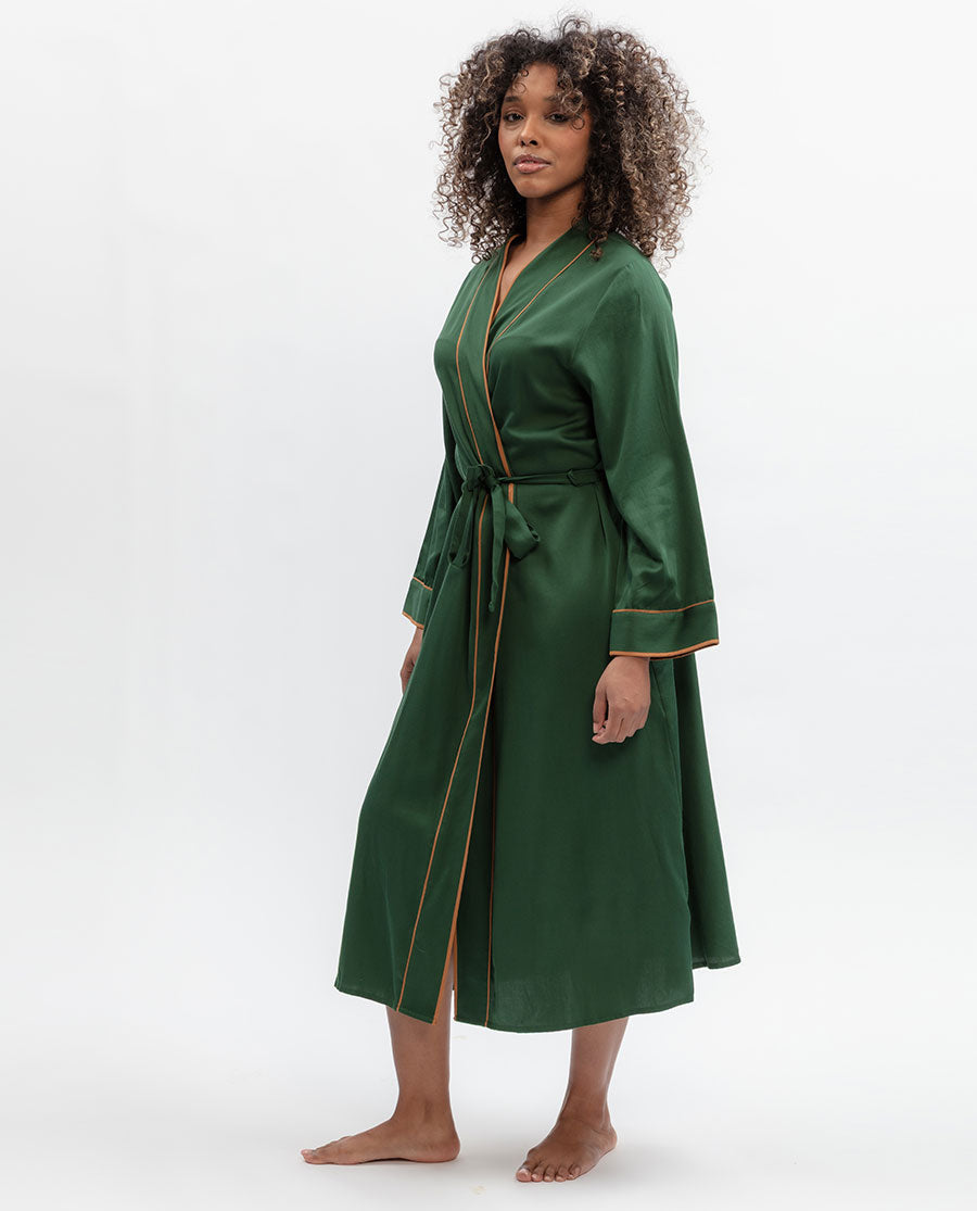 Emerald Green Long Dressing Gown