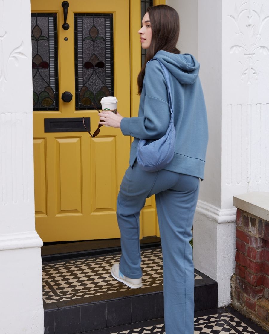 Womens Smoky Blue Lounge Hoodie and Joggers Set