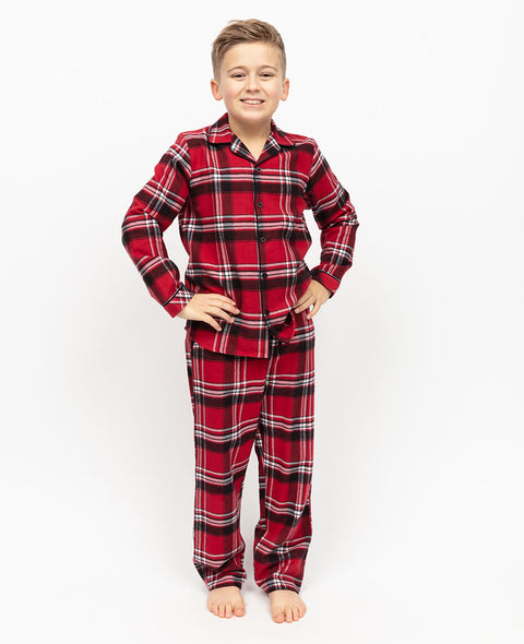 Louis Boys Pyjama-Set mit gebürstetem Karomuster