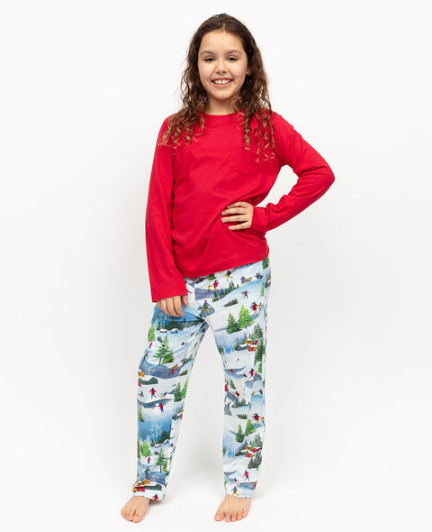 Montana Kids Unisex Jersey T-shirt and Winterscape Printed Jersey Pyjama Set