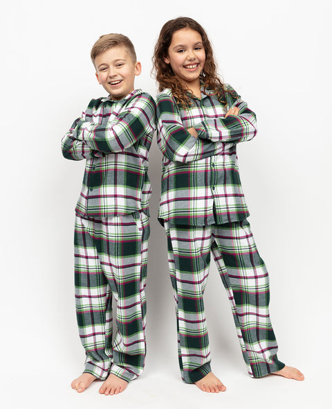 Forrest Kids Unisex-Pyjama-Set mit gebürstetem Karomuster