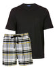 Parker Mens Jersey T-shirt and Brushed Check Shorty Set