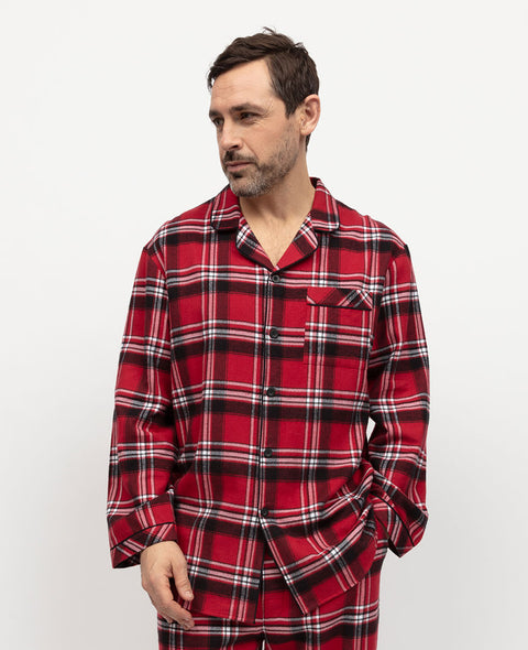 Louis Mens Brushed Check Pyjama Top