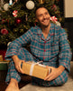 Montana Mens Blue Brushed Check Pyjama Set