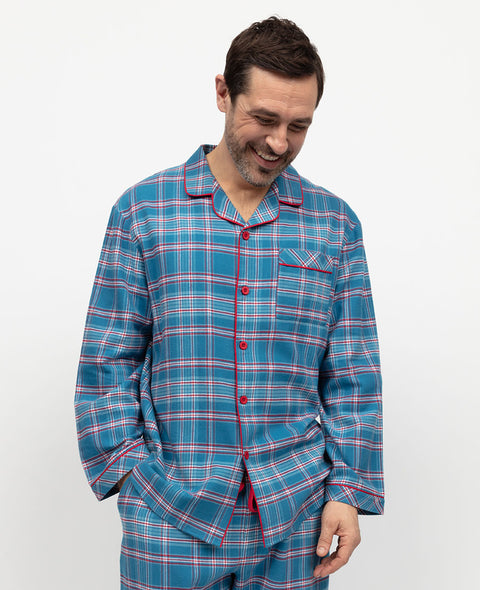 Montana Mens Brushed Check Pyjama Top