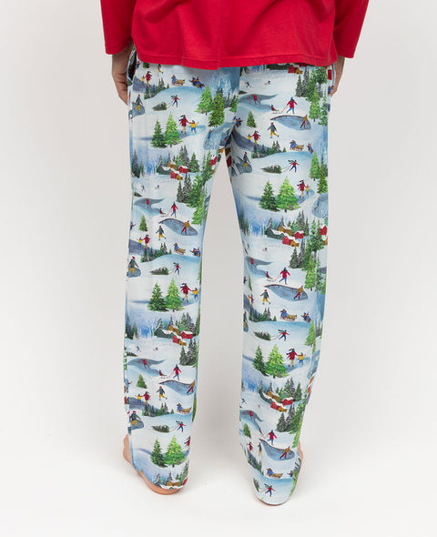 Montana Mens Winterscape Printed Jersey Pyjama Bottoms