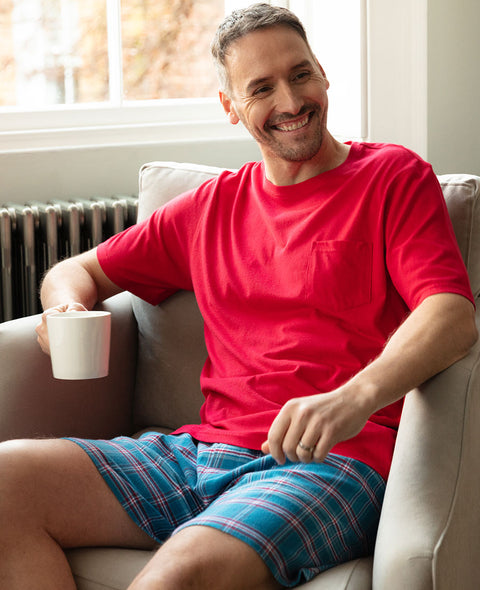 Ensemble t-shirt en jersey et shorty à carreaux brossés Montana pour hommes