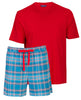 Montana Mens Jersey T-shirt and Brushed Check Shorty Set