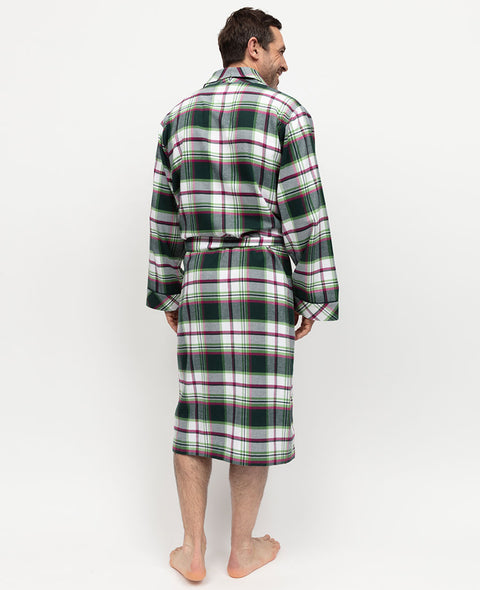 Forrest Mens Brushed Check Long Dressing Gown