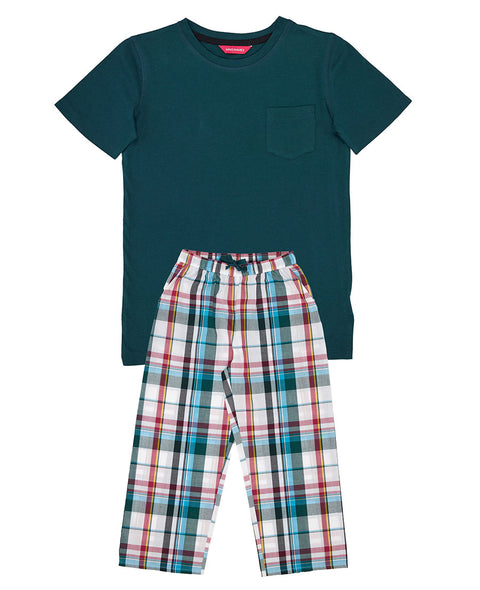 Theo Boys Jersey T-shirt and Check Pyjama Set