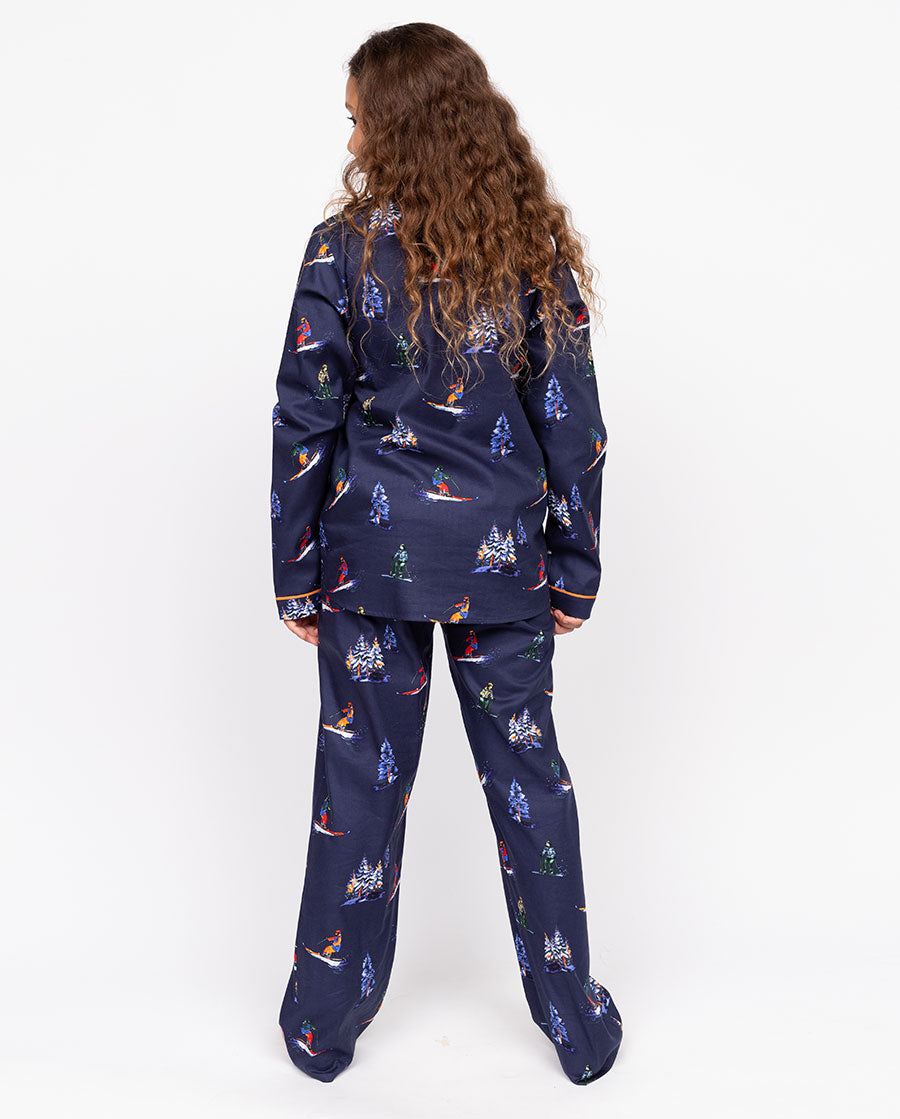 Ensemble de pyjama unisexe imprimé ski Alpes Kids