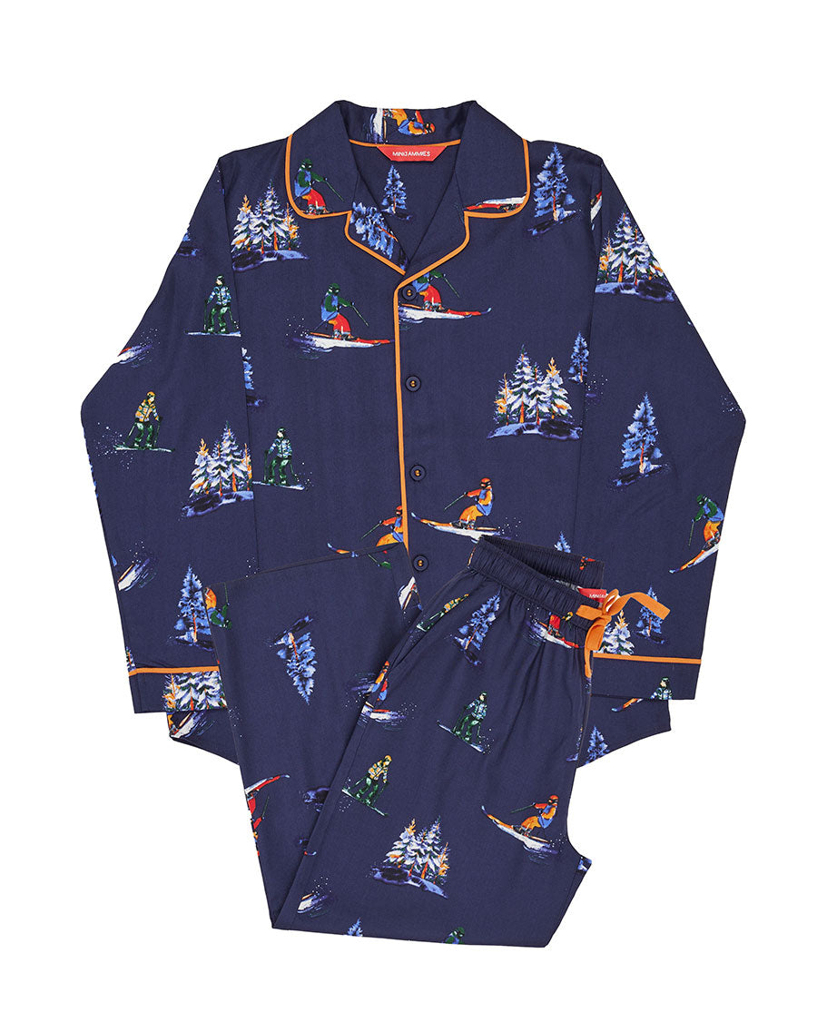 Ensemble de pyjama unisexe imprimé ski Alpes Kids
