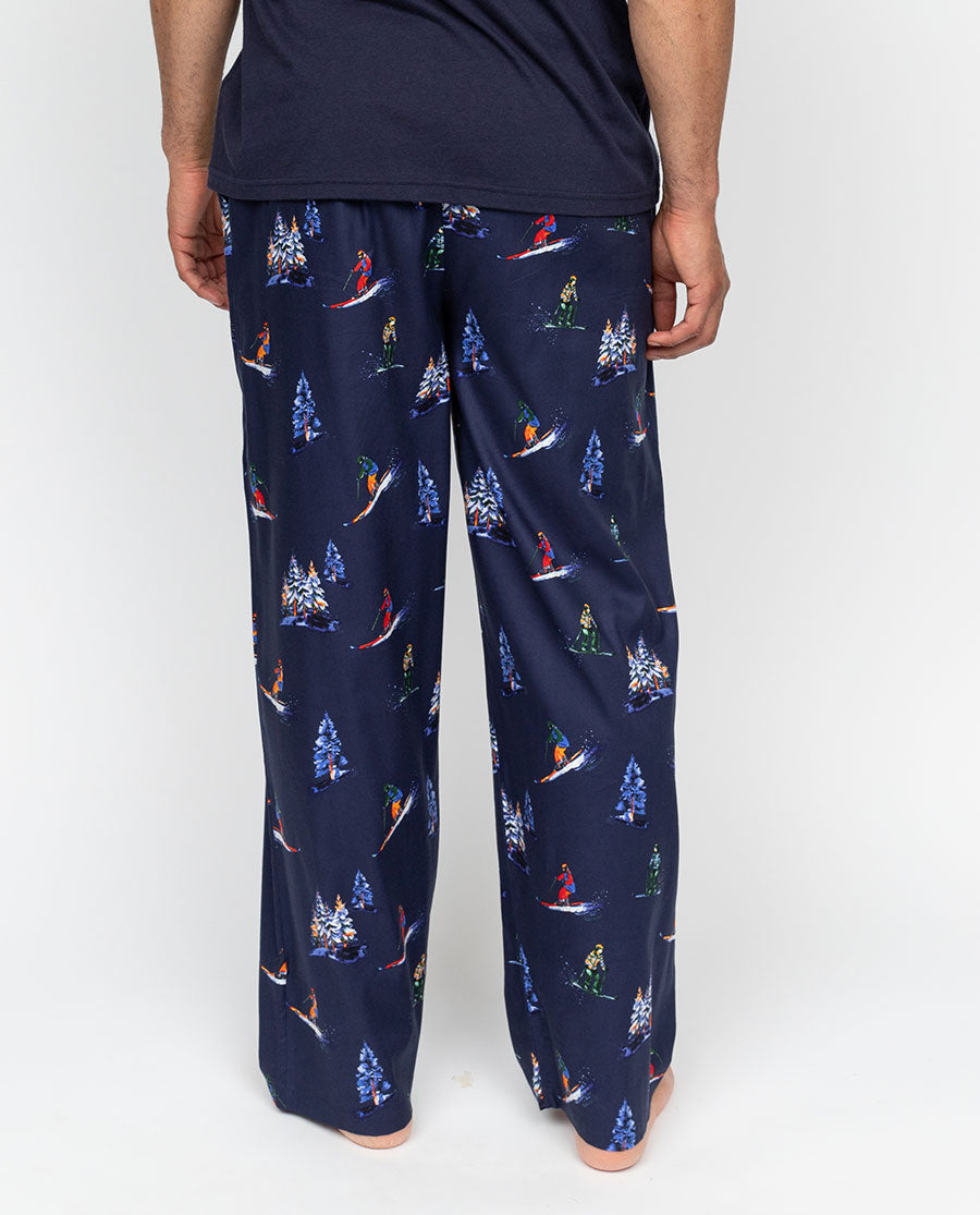Alpes Pyjamahose für Herren mit Ski-Print