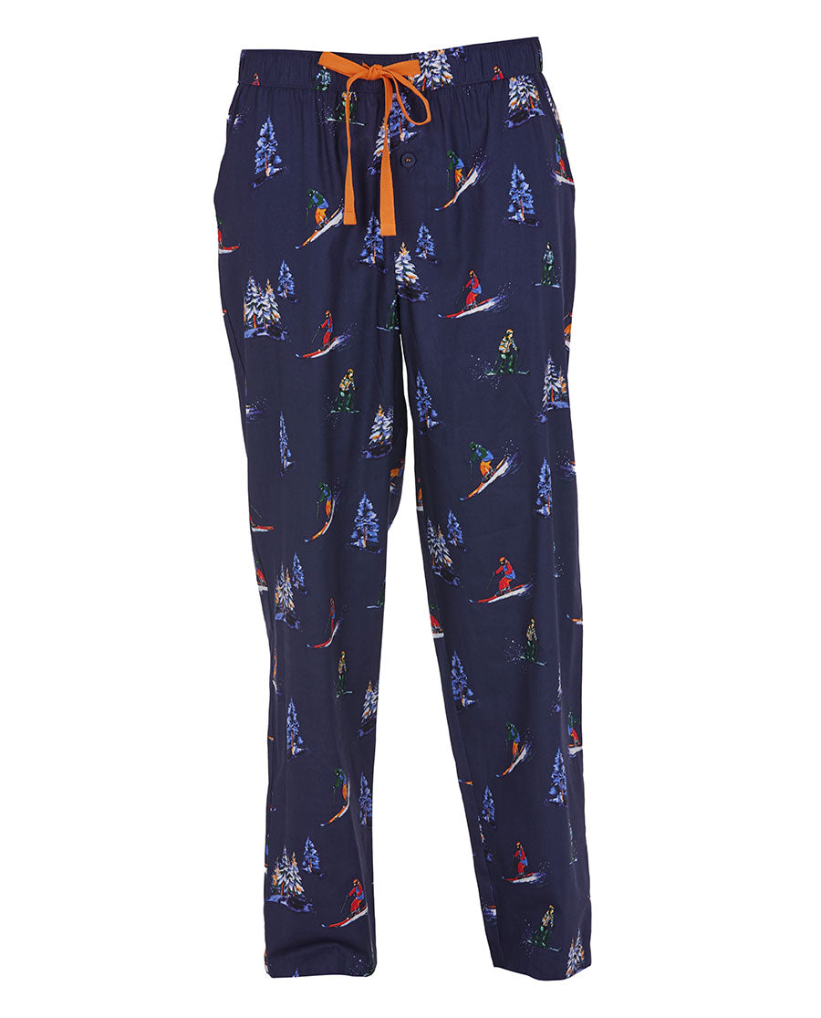 Alpes Pyjamahose für Herren mit Ski-Print