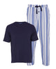 Alpes Mens Jersey T-shirt and Stripe Pyjama Set