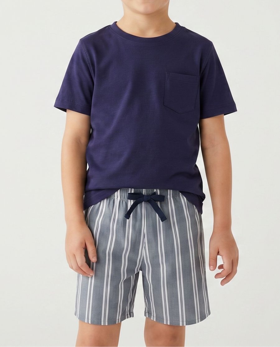 Striker Boys Jersey T-shirt and Stripe Shorty Set