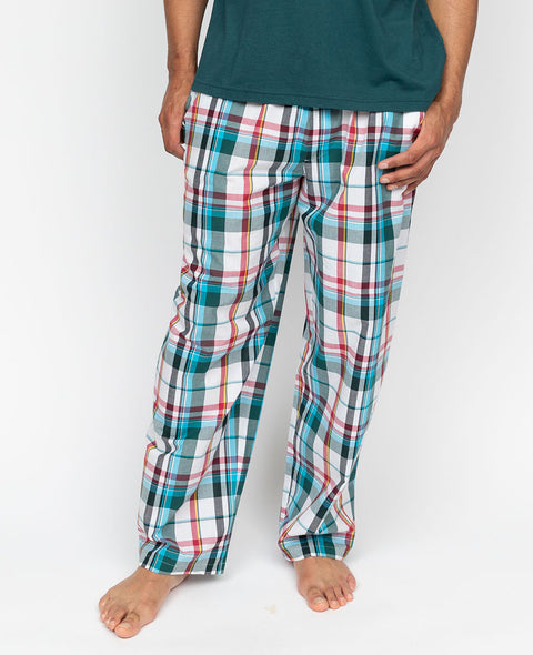 Theo Mens Check Pyjama Bottoms