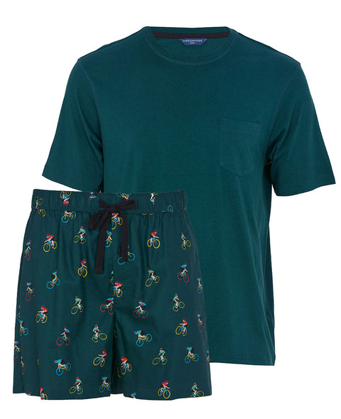 Theo Mens Jersey T-shirt and  Bicycle Print Shorty Set