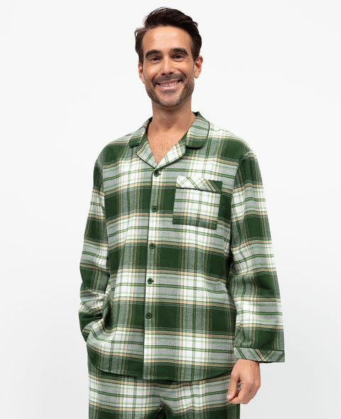Fern Mens Brushed Check Pyjama Top