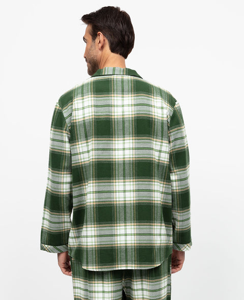 Fern Mens Brushed Check Pyjama Top