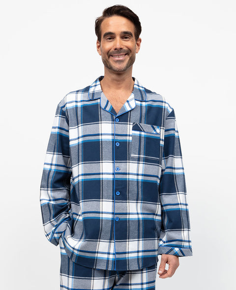 Frosty Mens Brushed Check Pyjama Top