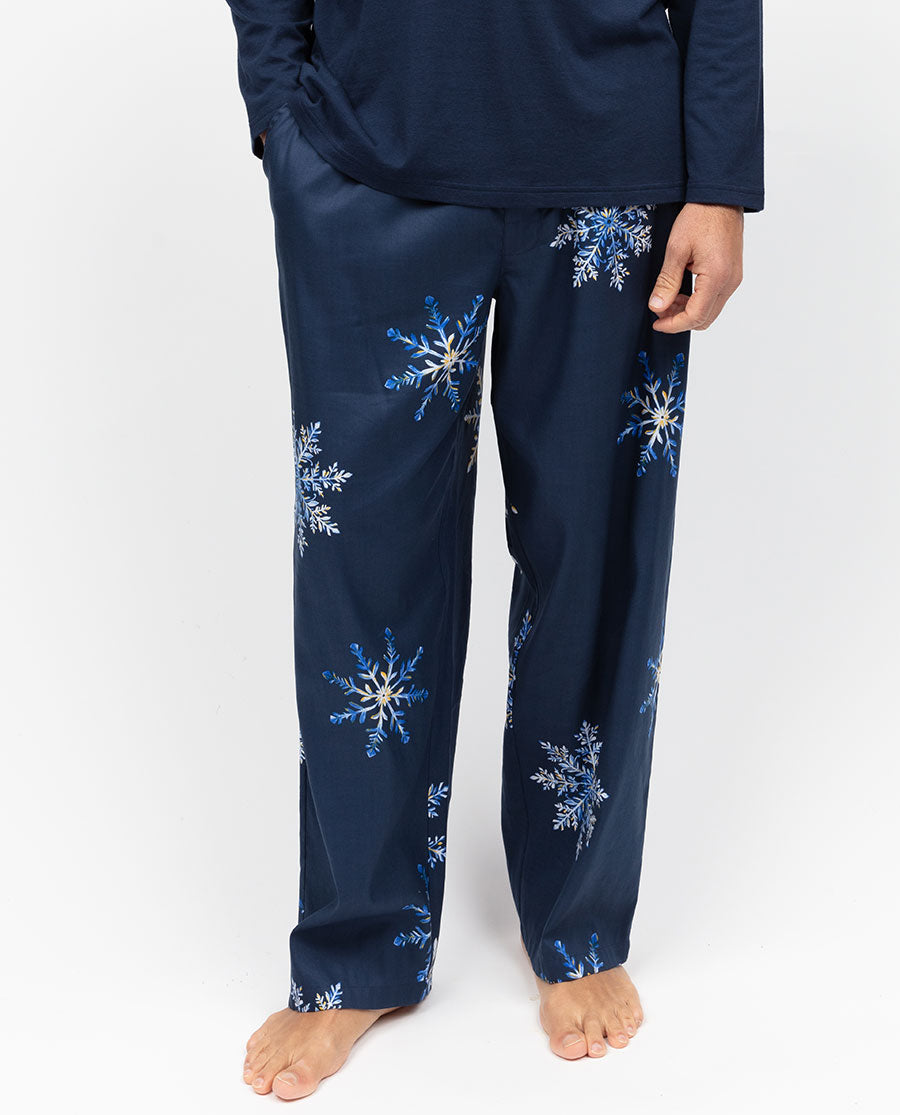 Frosty Mens Snowflake Print Pyjama Bottoms