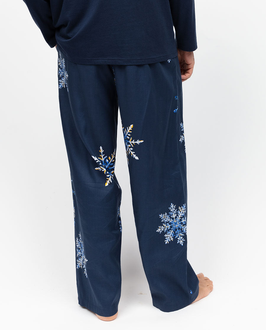 Frosty Mens Snowflake Print Pyjama Bottoms